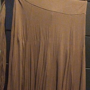 Lapis Brown Flowy Maxi Skirt